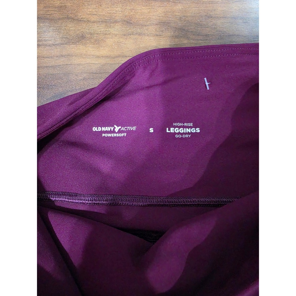 Excellent Old Navy Powersoft Leggings S Purple High-Rise Go-Dry Mesh Pocket - Picture 4 of 5